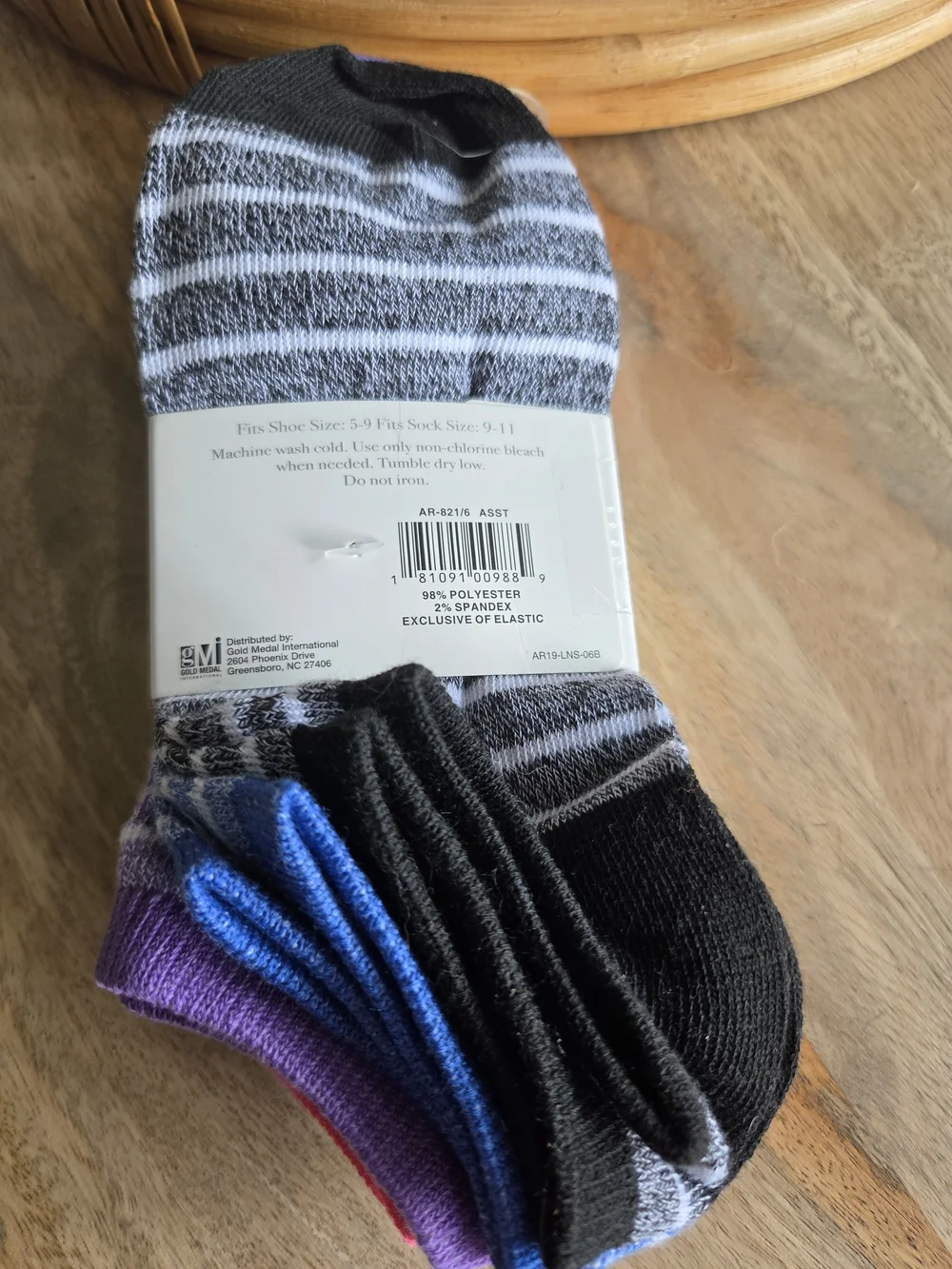 Women's No-Show Socks - Turquoise, Pink & Purple (6 Pair)